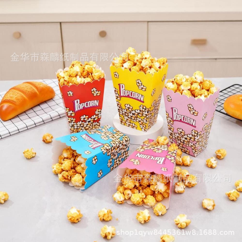 In Stock Fashion Minimalist Bestseller Disposable Multi-Style Party Supplies Popcorn Box Birthday Party Cinema