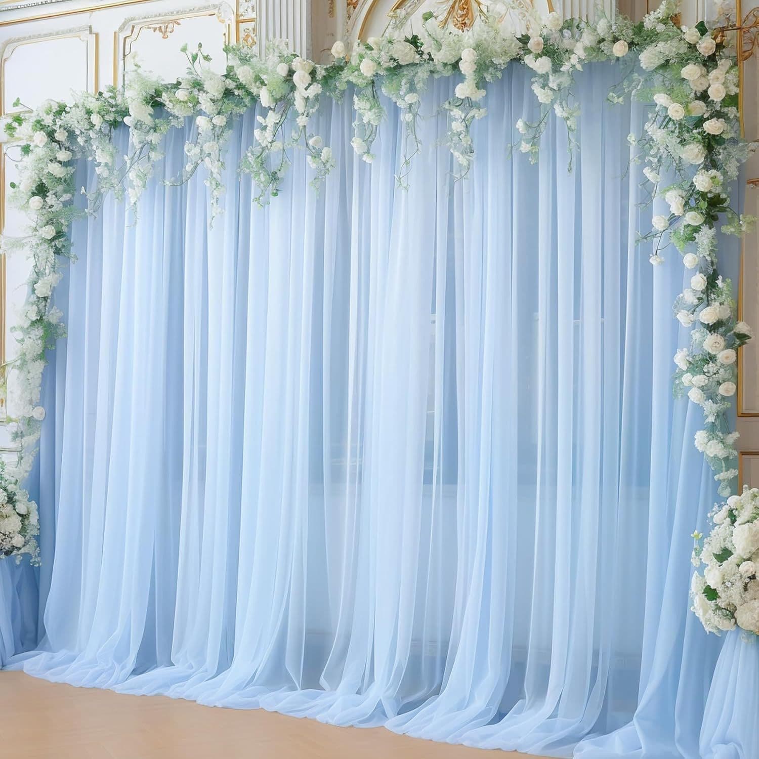 Cross-border Tulle Background Decoration Transparent Gauze Curtain Tulle Draping Scene Wedding Fabric Drapes
