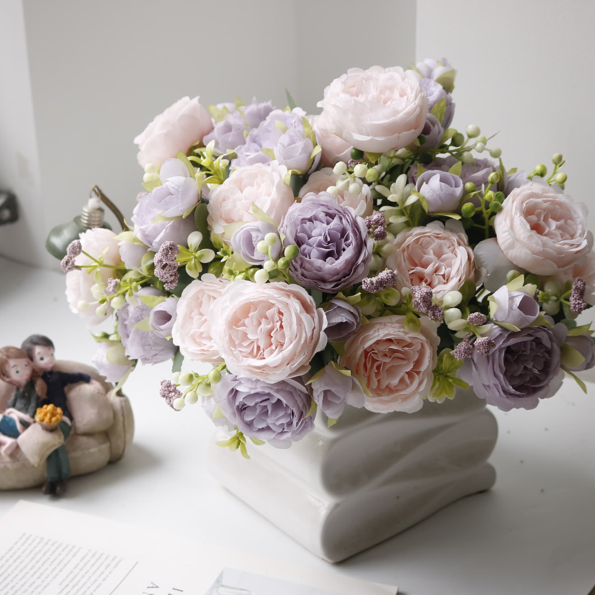 5-head Persian Bouquet Artificial Flowers For Wedding Home Living Room Decoration Faux Floral Arrangement