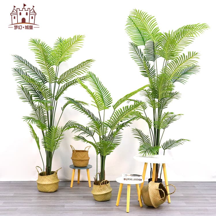 Nordic Home Living Room Large Artificial Plant Decoration Faux Areca Palm Traveler's Tree Potted Simulated Green Plant