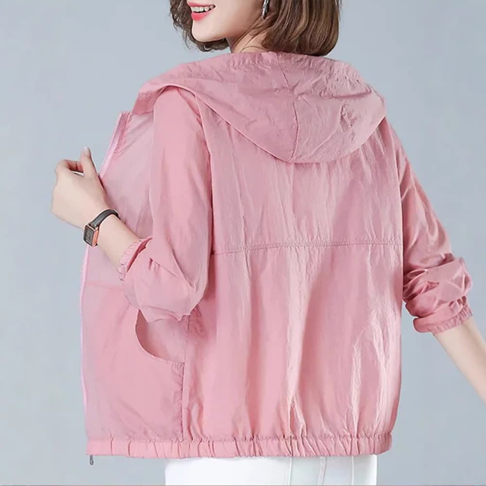 New Summer Fashion Sun Protection Jacket for Women, Versatile Outerwear Sun Shirt, Middle-Aged and Elderly Mother's Wear Long Sleeve Breathable Thin Style