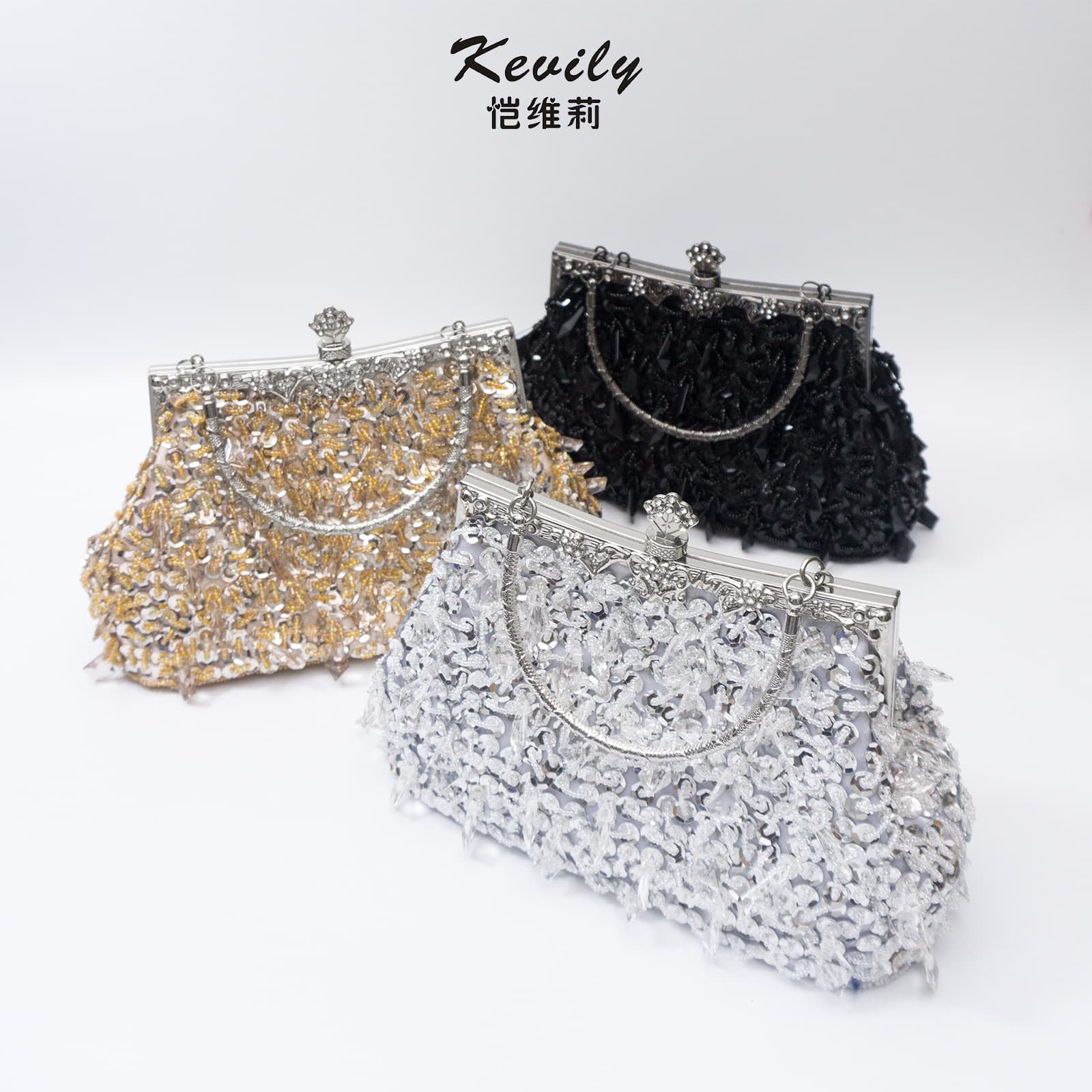 In Stock) Vintage Handmade Beaded Evening Bag Cross-Border Best Seller Clutch Suitable for Wedding Dress Cheongsam New Chinese Style