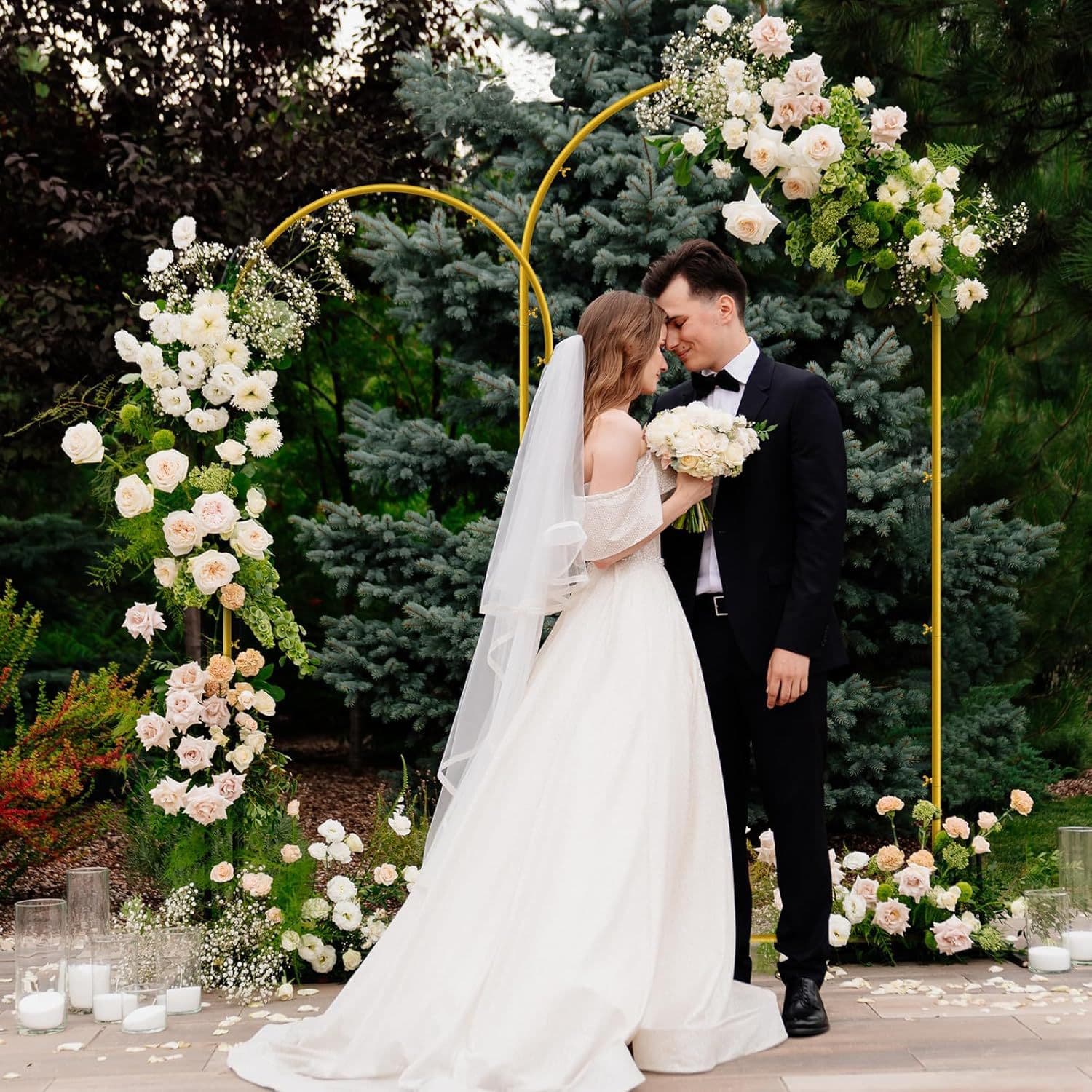 Wedding arch decoration iron flower stand for ceremony backdrop, entrance ornament, and aisle decor