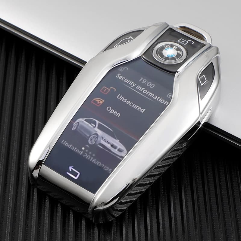 Compatible with BMW 7 Series 740Li LCD Key Case, 5 Series 530, X5, X3, X7 Smart Car Transparent Shell Cover
