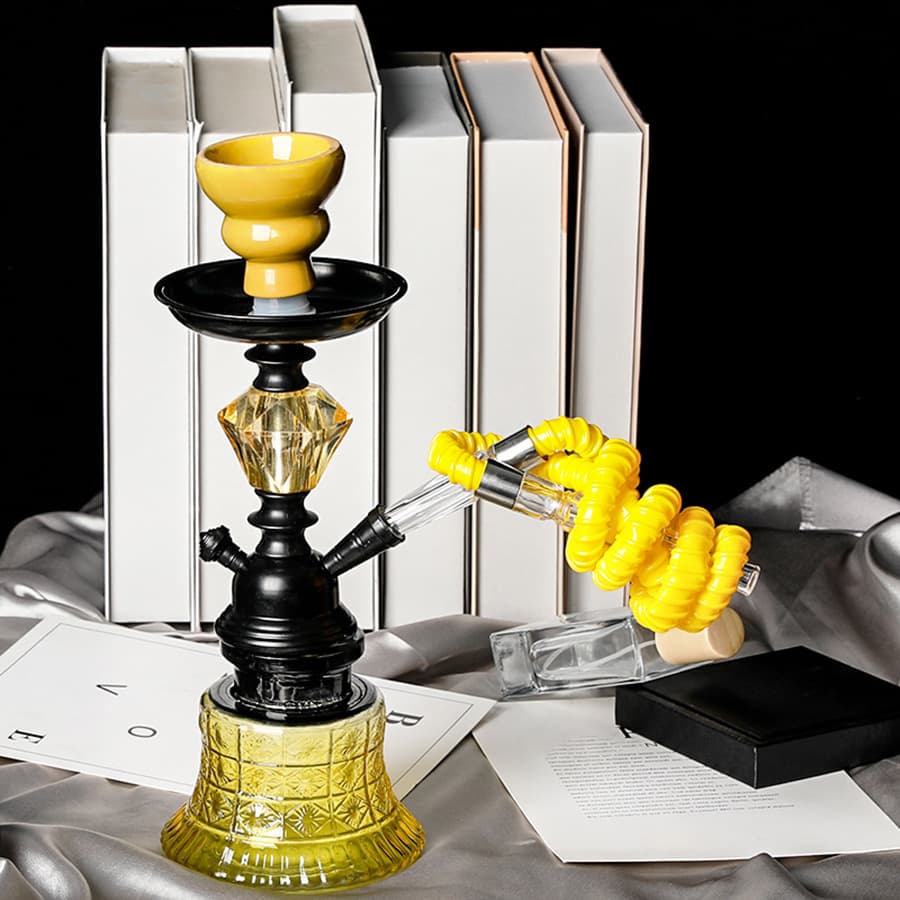 Cross-border Stock Single-Tube Pink Double-Tube Hookah Glass Accessories Arabic Hookah Pipe