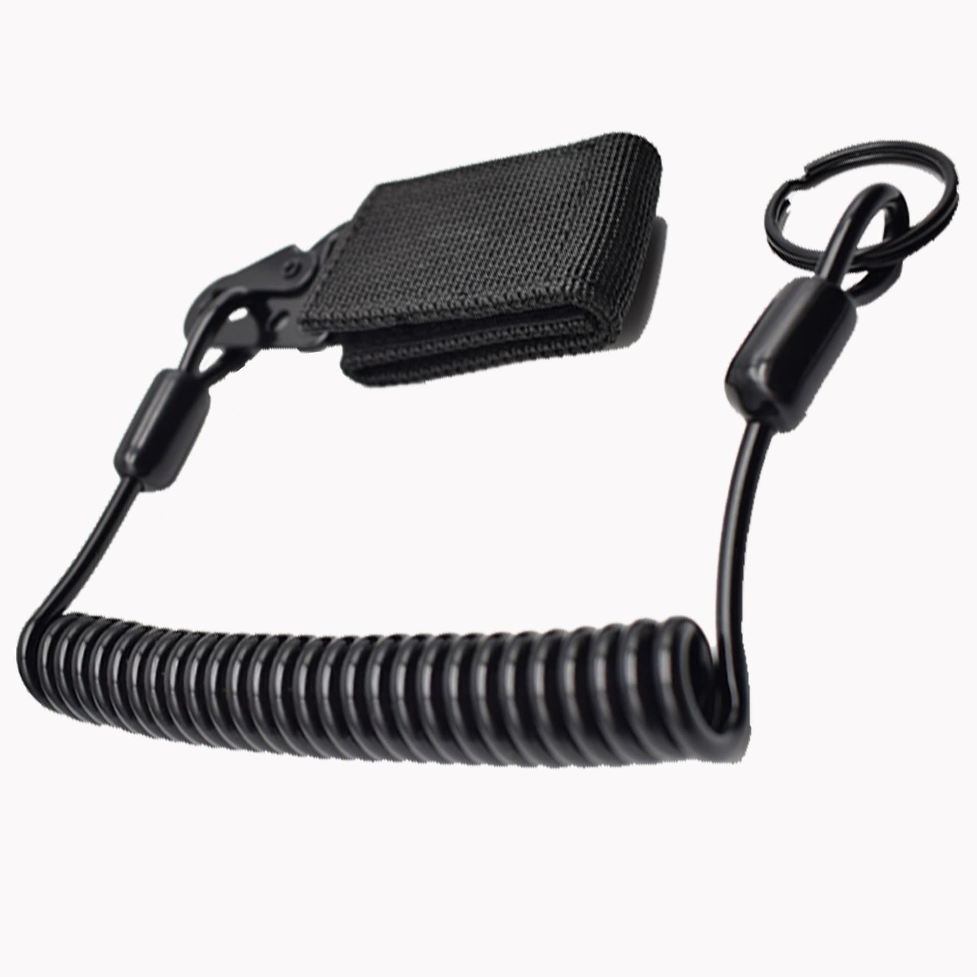 Tactical Retractable Steel Wire Spring Lanyard Anti-Loss Elastic Tether for Phone Keychain Portable Gun Lanyard Spring Cord