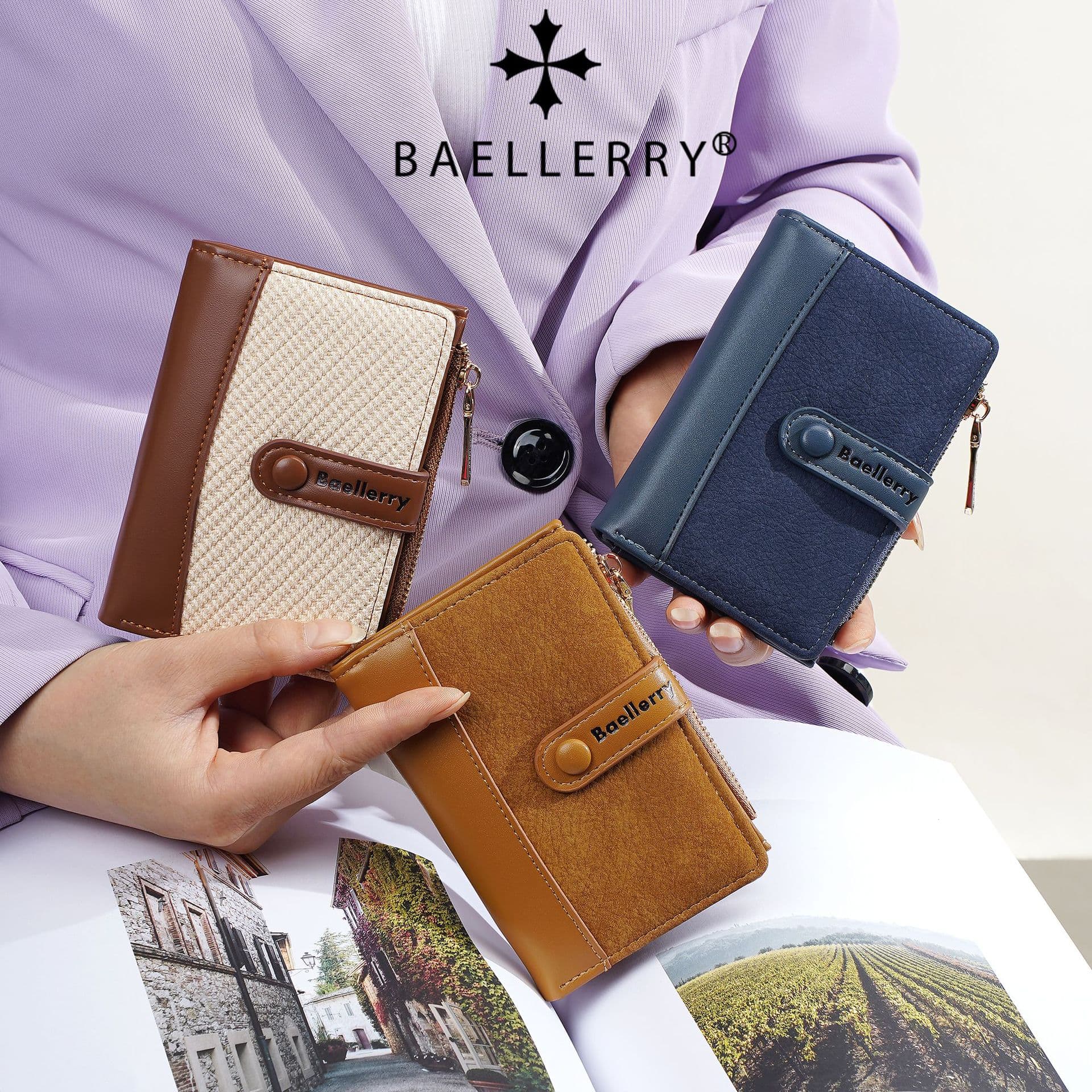 New Women's Wallet ins Style High-End Student Short Wallet Coin Purse Fashion PU Card Holder Wallet
