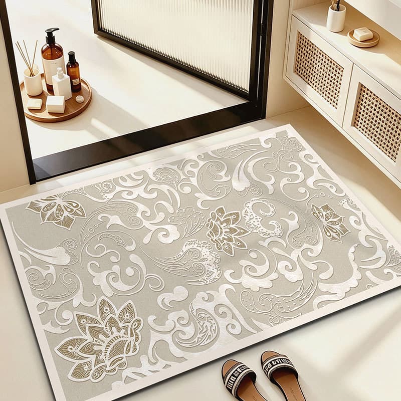 French high-end diatom mud water-absorbing and quick-drying bathroom foot mats toilet mats bathroom soft diatom mud floor mats