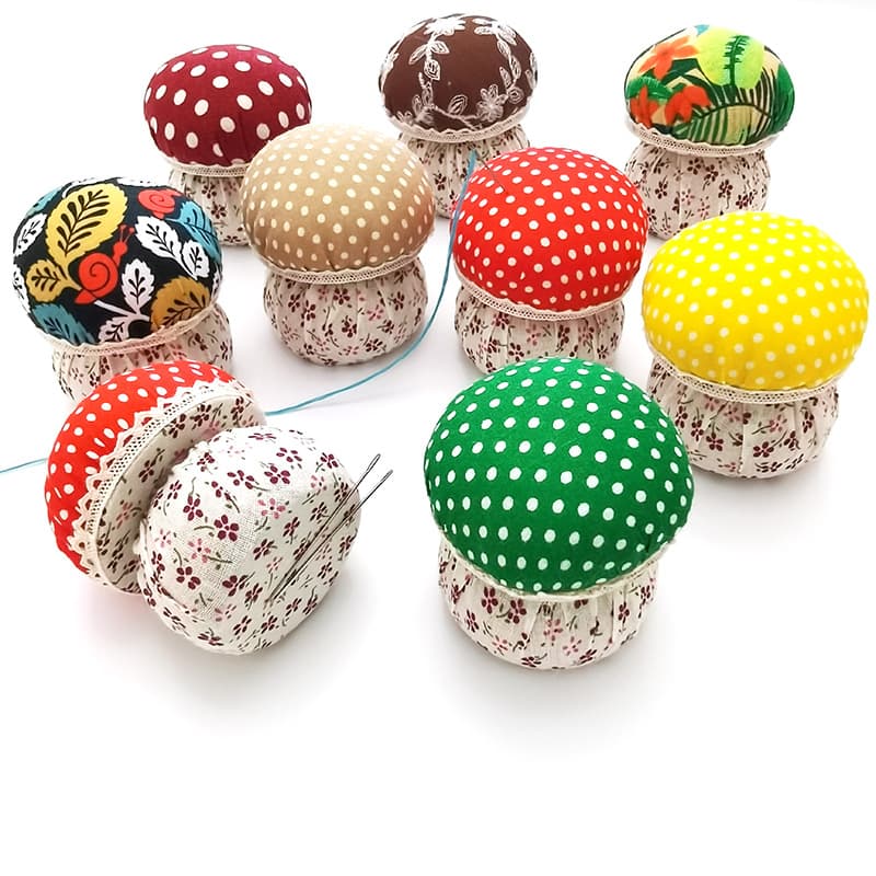 Cross-border Magnetic Pin Grabber Mushroom Pin Cushion, 2-in-1 Hand Tool, Solid Wood Base Pin Cushion, Magnetic Pin Holder E6001