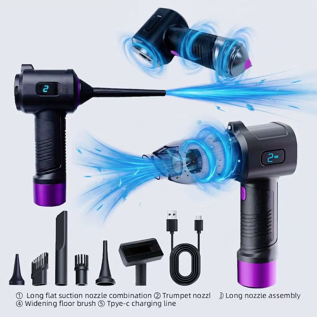 Window-Breaking Car Vacuum Cleaner with Powerful Suction, Wireless, Compact, Handheld, Dual-Use for Car and Home, Dust Blower