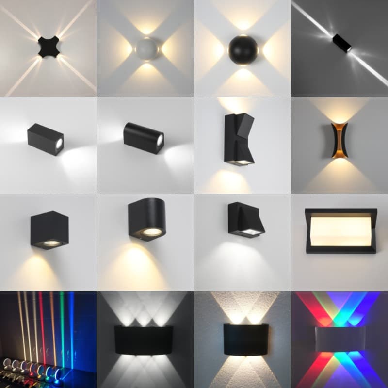 Cross-border Modern Minimalist Outdoor Waterproof Wall Light, Villa Exterior Courtyard Dual-Head Spotlight, Corridor Bedside Decorative Wall Light