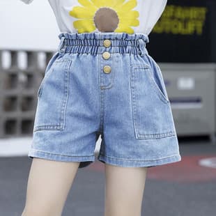 In Stock Girls Denim Shorts Summer Mid-Large Kids Baby Girls Hot Pants Outdoor Children's Thin Pants