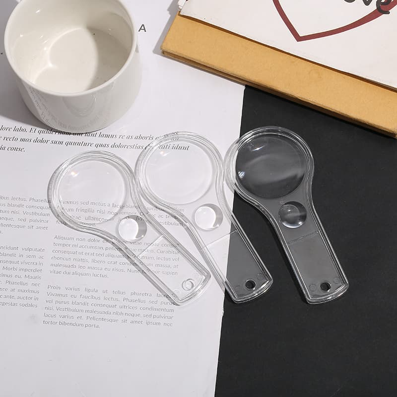 Manufacturer Supply 50MM Transparent Double Plastic Lens 10x Gift Reading Magnifier for Dollar Stores