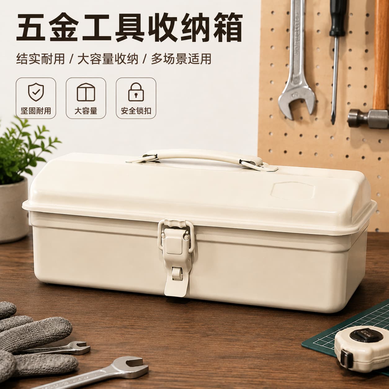 Portable Multi-Layer Tool Storage Box, Cold Rolled Steel Toolbox for Home, Camping, and Art Supplies