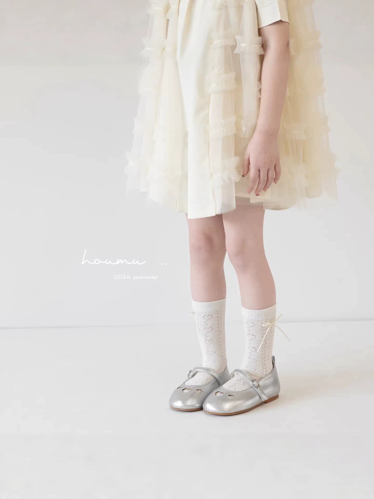 Girls' Summer Thin Cotton Mesh Mid-Calf Socks, Korean Sweet Cream White Bow Princess Socks