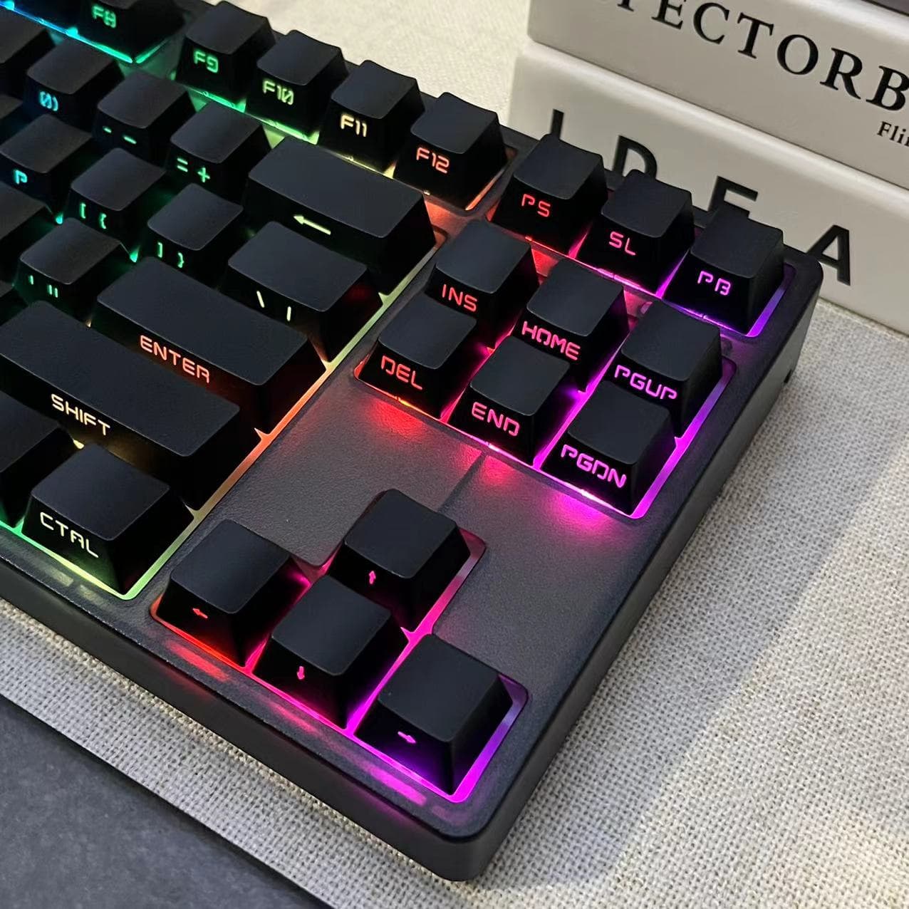 Polar Day Blush, Dark Fragrance, Mist Blue, Side-printed Gradient Translucent PBT Dyed Mechanical Keyboard Keycaps