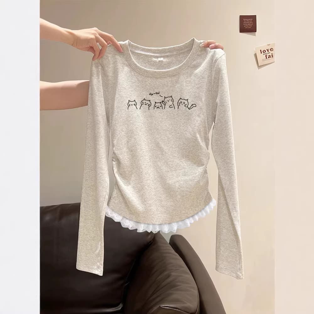 Korean Style Pretty Slim-Fit Women's Top for Solo Wear 2025 Early Autumn New Inner Layer Stunningly Beautiful Long-Sleeve T-Shirt