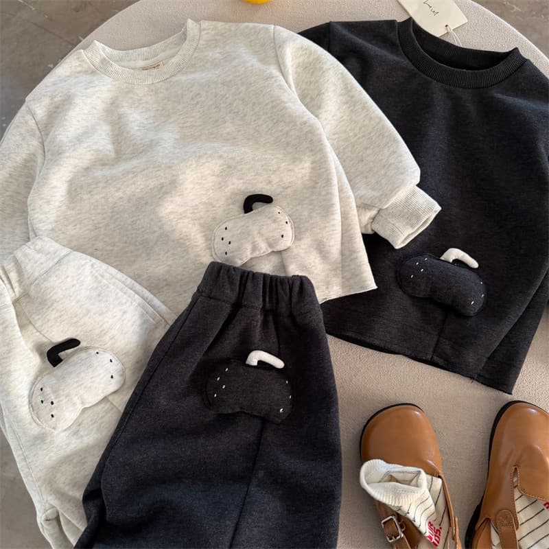 Children's Set 2026 Fall New Arrival Boys Girls Zhili Solid Color Sweatshirt Set Kids Simple Two-Piece Set Trendy