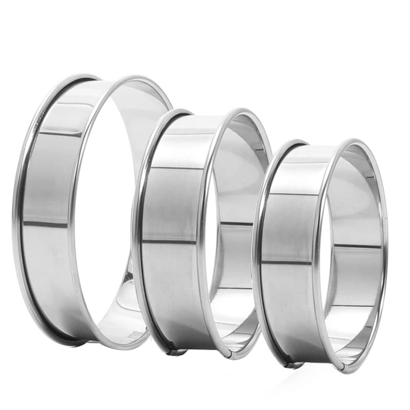 430 Stainless Steel Round Double Fluted Tart Rings, Filling Rings for Lemon Tarts and Scones