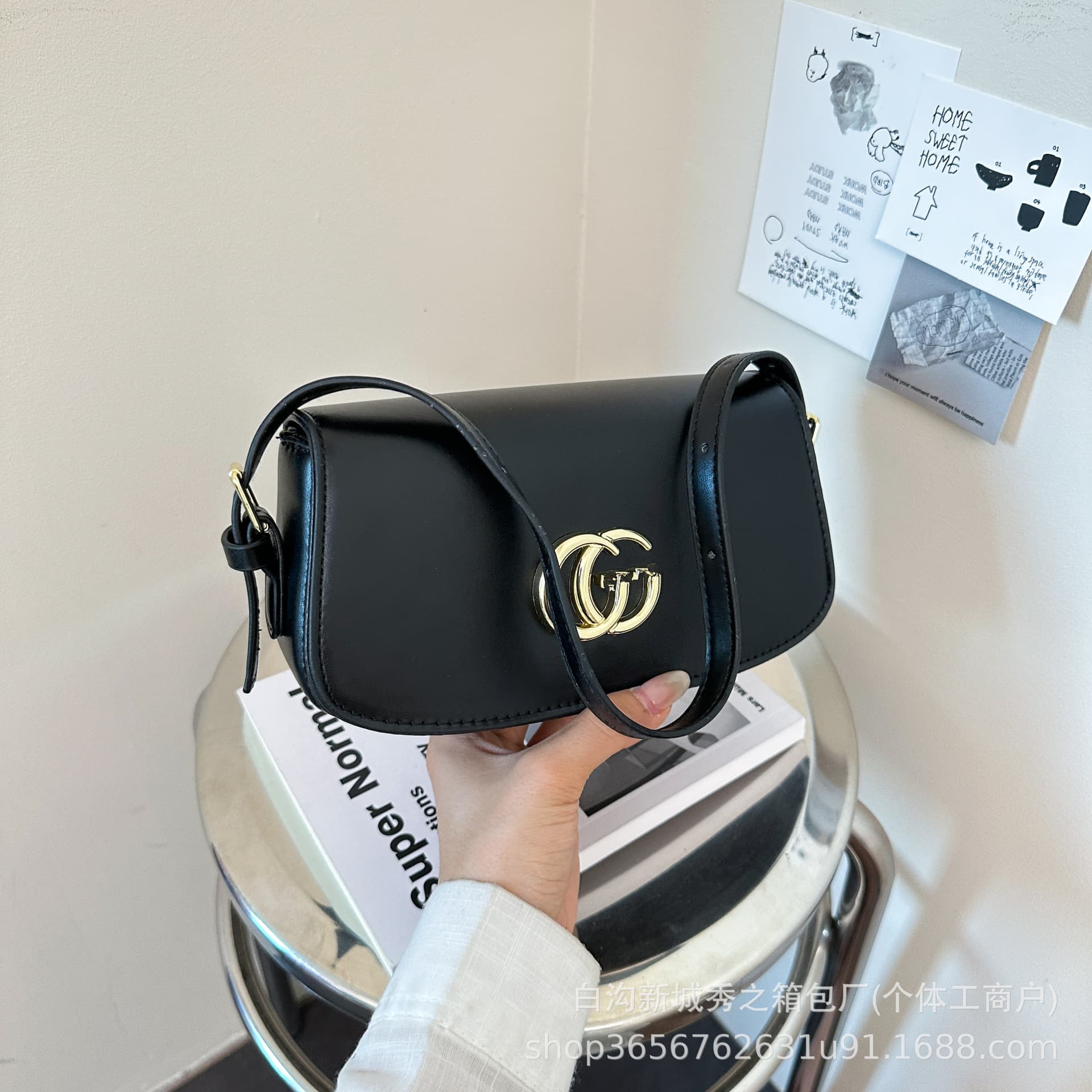 Underarm women bag cross-border saddle bag new European American fashion versatile high-end sense letter shoulder crossbody bag