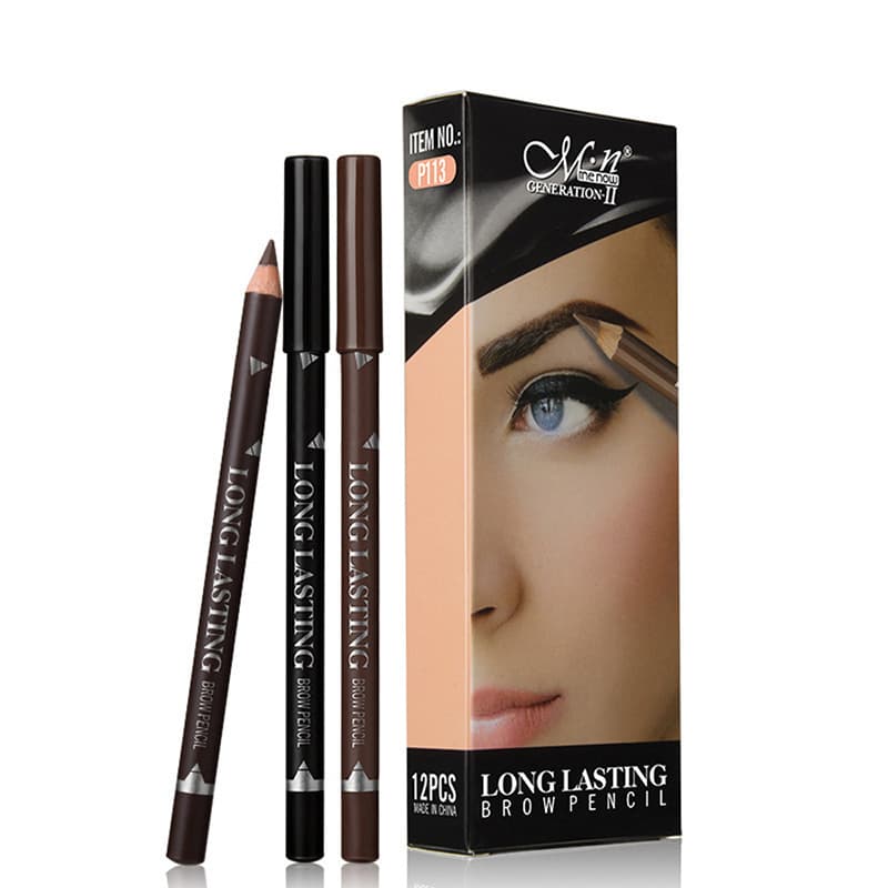 Cross-Border Cosmetics Menow Meinuo P113 Wooden Handle Hard Core Eyebrow Pencil Beginner Eyebrow Pencil Black