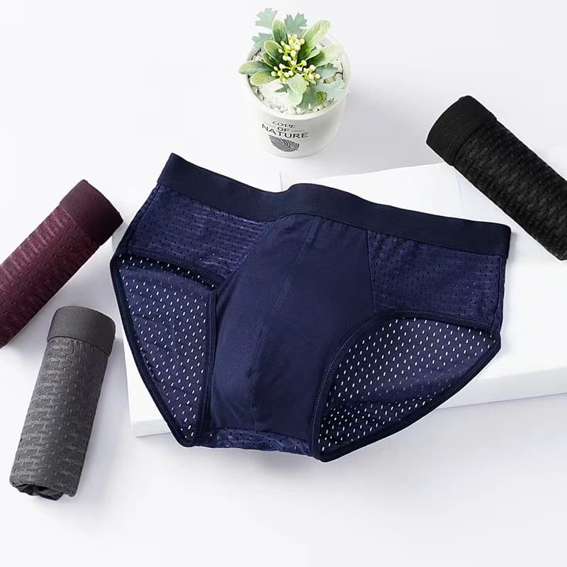 Men's Quick-Dry Mesh Triangle Briefs, Summer Breathable Modal Ice Silk Underwear