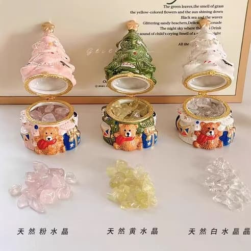 Cross-Border Premium Christmas Scented Crystal Bear Wish Tree Diffuser Stone - Fragrance Gift for Women's Souvenir and Birthday
