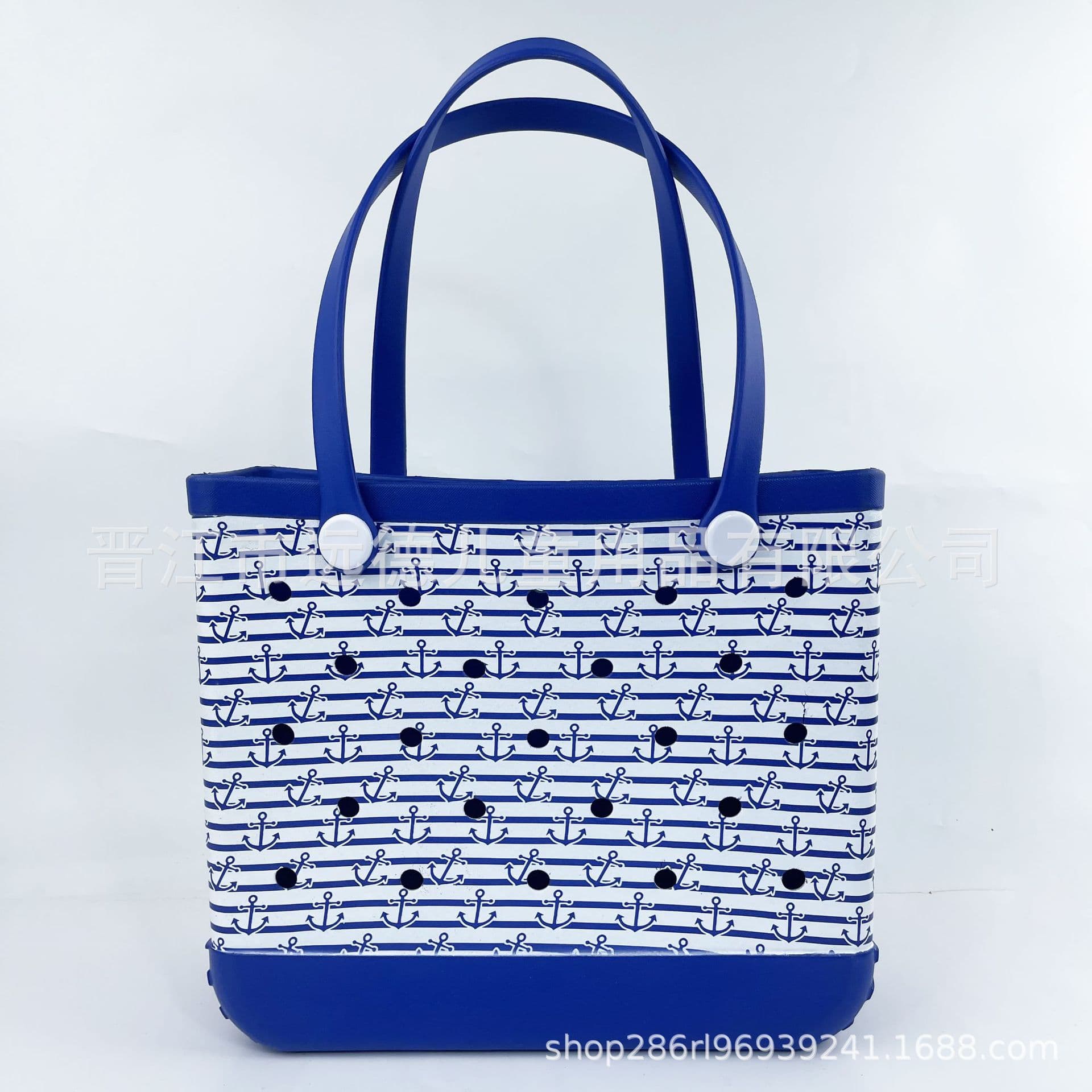 In Stock EVA Printed Basket Beach Bag Women's Handbag Full Color Print Beach Bag Full Color Print Hole Beach Bag