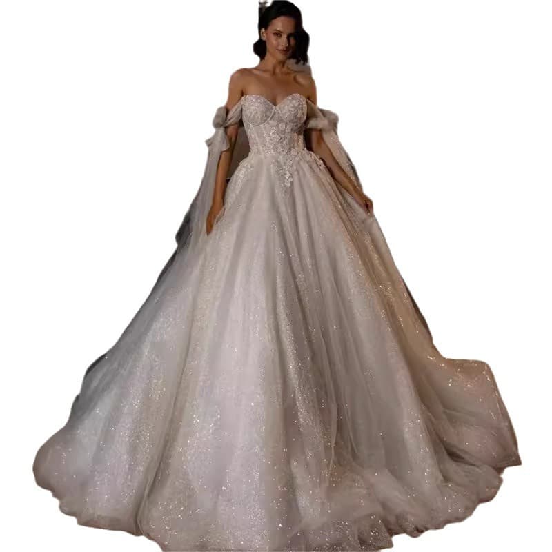 Cross-border Wedding Dress White Sexy One-Shoulder Backless Wedding Gown 2026 New Elegant High-End Wedding Dress