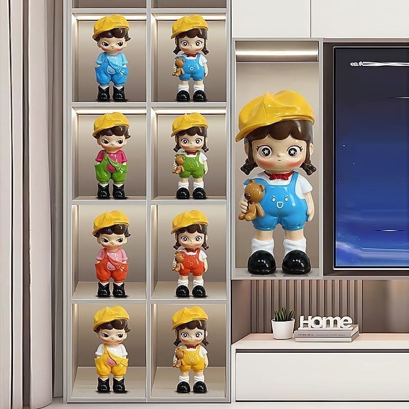 30cm Trendy Toy Figure Decoration for Living Room TV Cabinet, Creative and Cute Cartoon Piggy Bank for Kids' Room