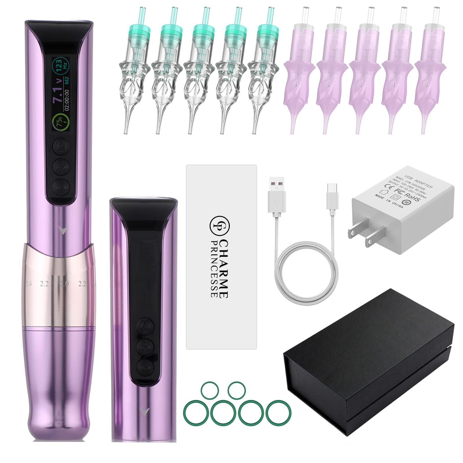 Xiulong Dual Battery Tattoo Machine Set Wireless Tattoo Pen All-in-One Tattoo Needle Full Set Eyebrow Tattoo Machine Tools Wholesale