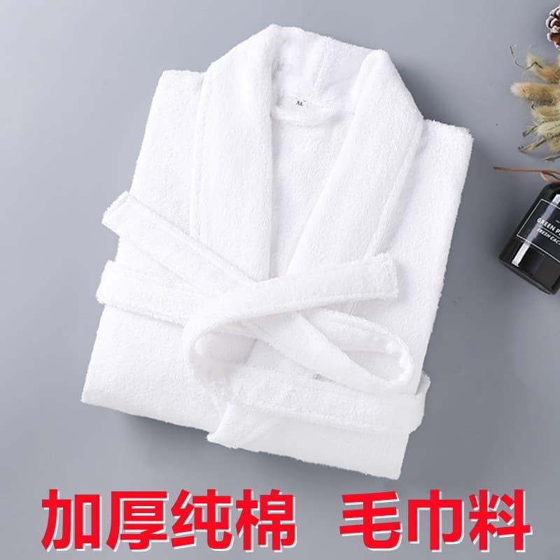 Pure Cotton Towel Bathrobe, Class A Bathrobe and Sleepwear for Men and Women, Thickened Pure Cotton Gauze Fabric, Absorbent for Bathing and Swimming, Adult Use