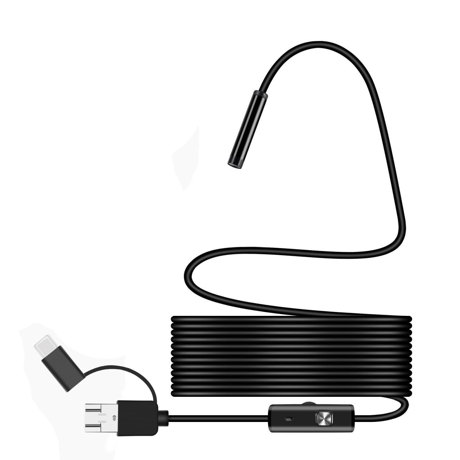 HD Fish Finder 8mm 3-in-1 1200P Endoscope for Phone and PC Pipe Industrial Automotive Inspection Borescope
