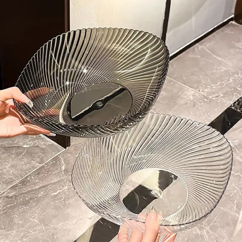 Trendy Fruit Bowl for Home Living Room, Luxury Style High-Capacity Drainable Snack and Candy Tray