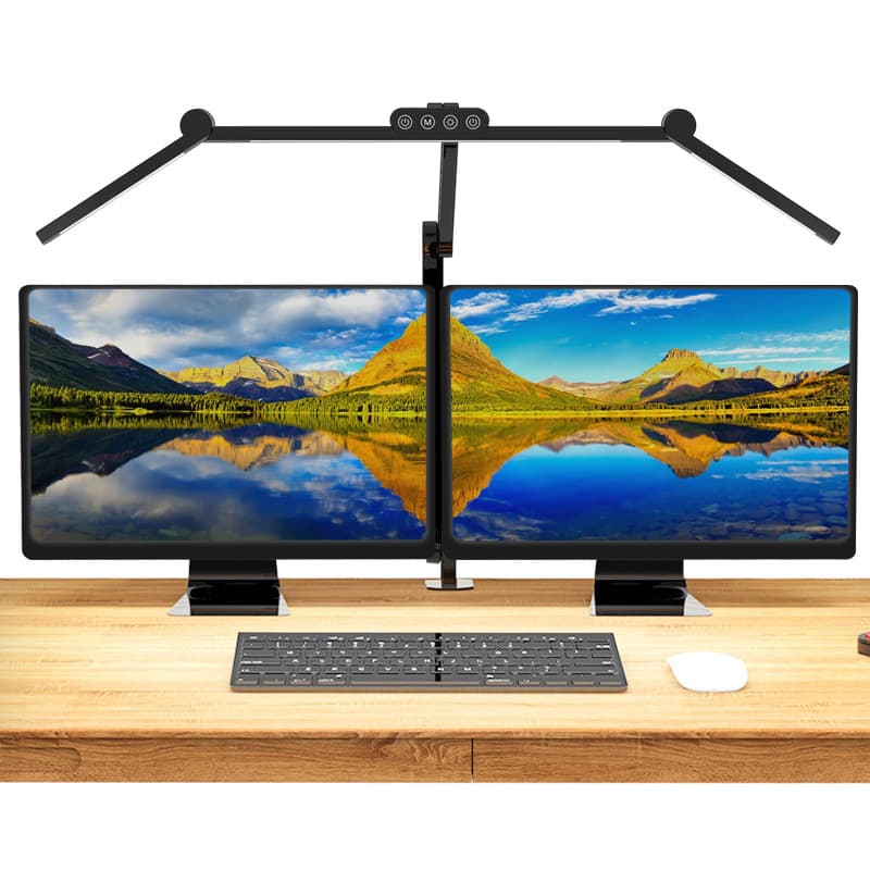 Factory direct LED long-arm foldable study reading work lamp with touch dimming and color adjustment, clip-on eye-care lamp
