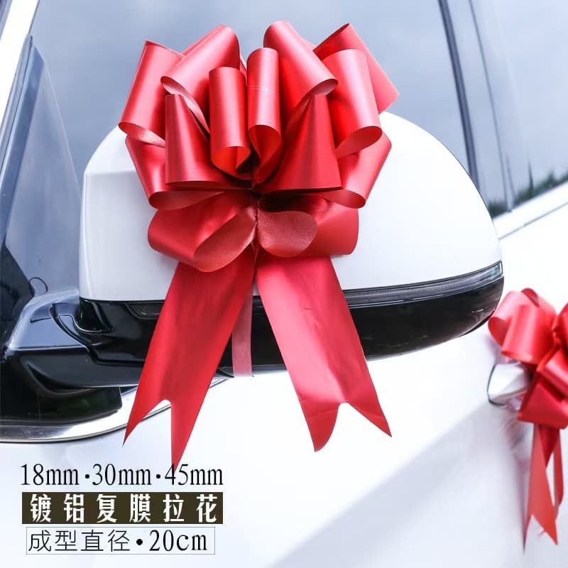 Large Hand-Pull Flower Ribbon Bow Gold Glitter Coated Gift Packaging Flower Lazy Wedding Car Ribbon Door Ribbon Free Shipping