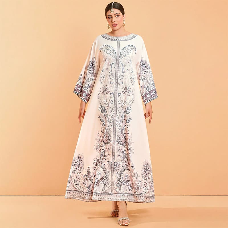 Wholesale new long dress for home, travel, long dress, beaded print long dress, woman dresses