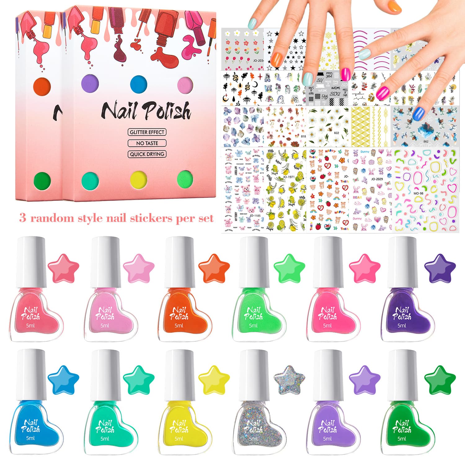 Cross-border Flash Gel Nude Nail Polish Set Quick-Dry Gel Polish Colorful Nail Art Stickers Mixed Salon Wholesale