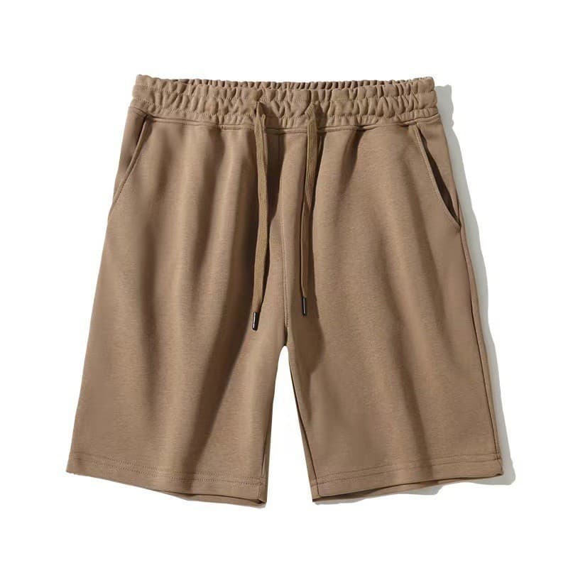 American Shorts for Men, Summer Heavy Cotton Mid-Length Shorts, Hong Kong Style Loose Oversize Unisex Straight-Leg Shorts