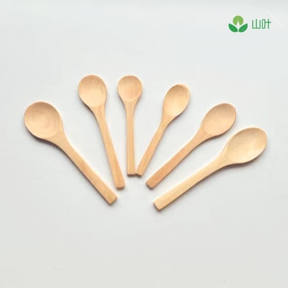 He Mu Wood Dessert Spoon, Wooden Tableware, Household Wooden Spoon, Coffee Small Wooden Spoon, Long Handle Bamboo Wood Spoon, Custom Logo Available