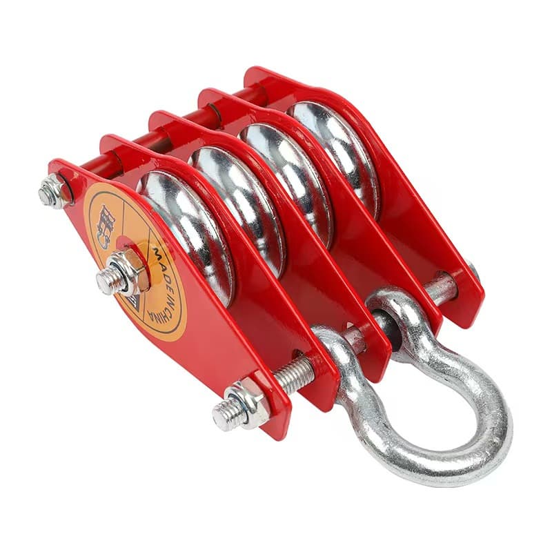 National Standard 0.45T Bearing Steel Wheel Directional Block Labor-saving Pulley Wire Rope Block Hook Shackle