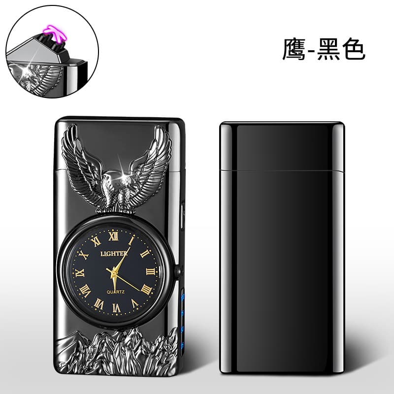 Eagle Head Metal Dual Arc USB Lighter Charging Meter Lighter Gift Engraving Cross-border Wholesale 2217