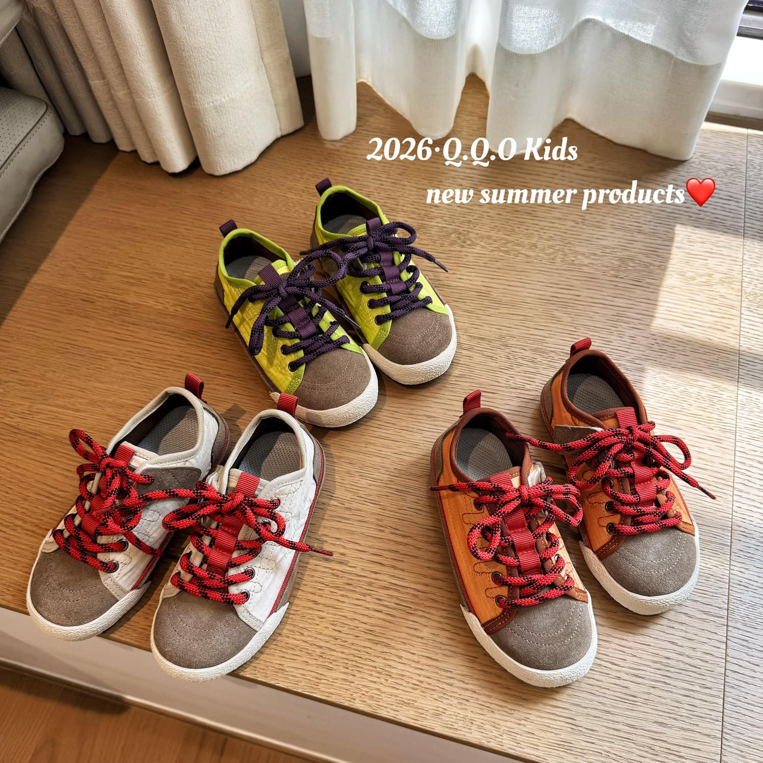 QQO Children's Shoes 2026 Summer/Autumn Retro German Training Shoes for Boys and Girls, Soft Sole Korean Style Casual Skate Shoes