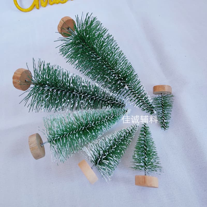 Pine Needle Glue Thread Snow Pagoda Pine Green Decorative Mini Christmas Tree Desktop Ornament 5-12.5cm