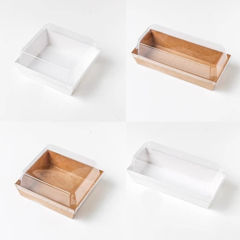 Sandwich Packaging Box Rectangular Snow Skin Mooncake Cake Box Disposable Meat Floss Cake Tiramisu Takeaway Box