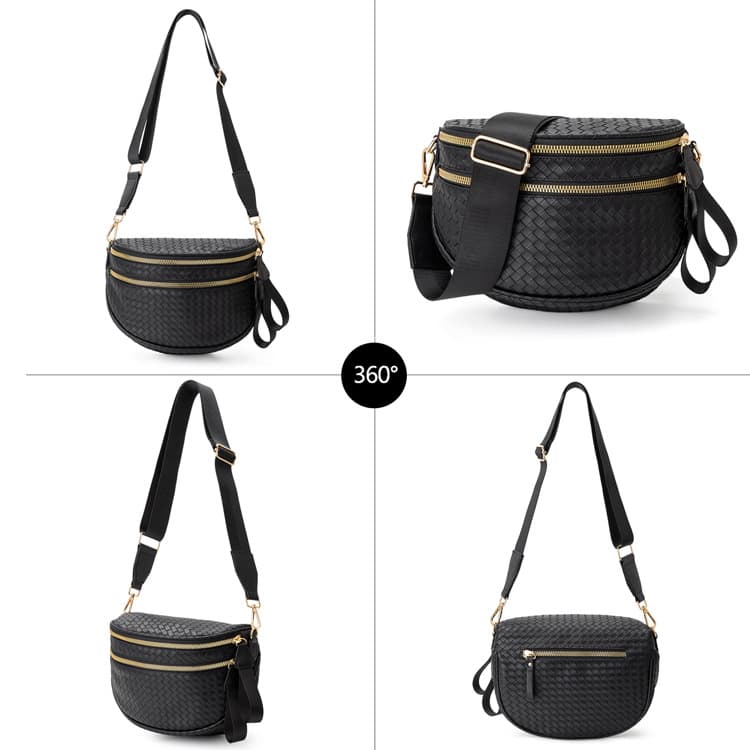 Amazon New Trendy Fashion PU Woven Small Bag for Women Lightweight Crossbody Sling Sports Shoulder Bag