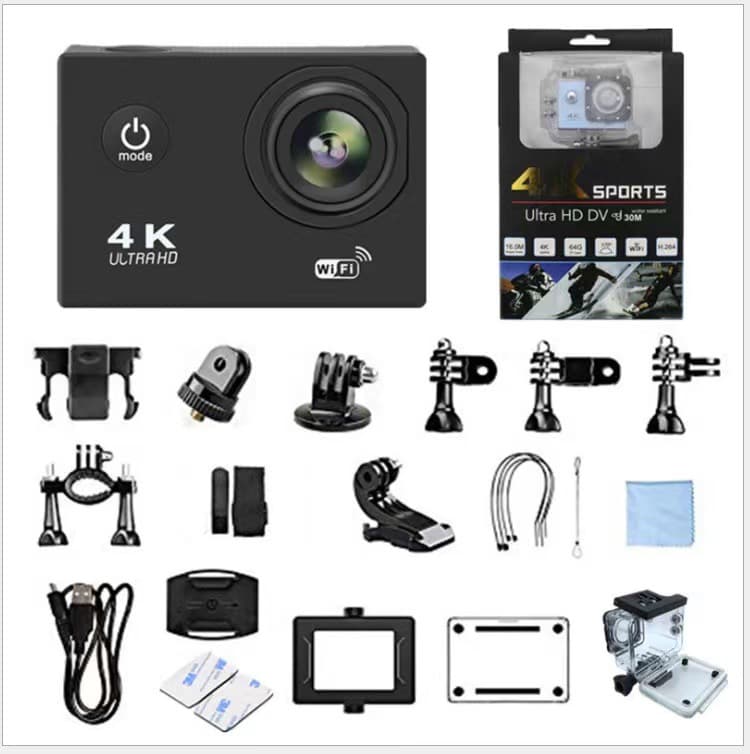 4K Action Camera WiFi Camcorder Diving Sports Camera Outdoor Cycling HD Digital Waterproof Camera