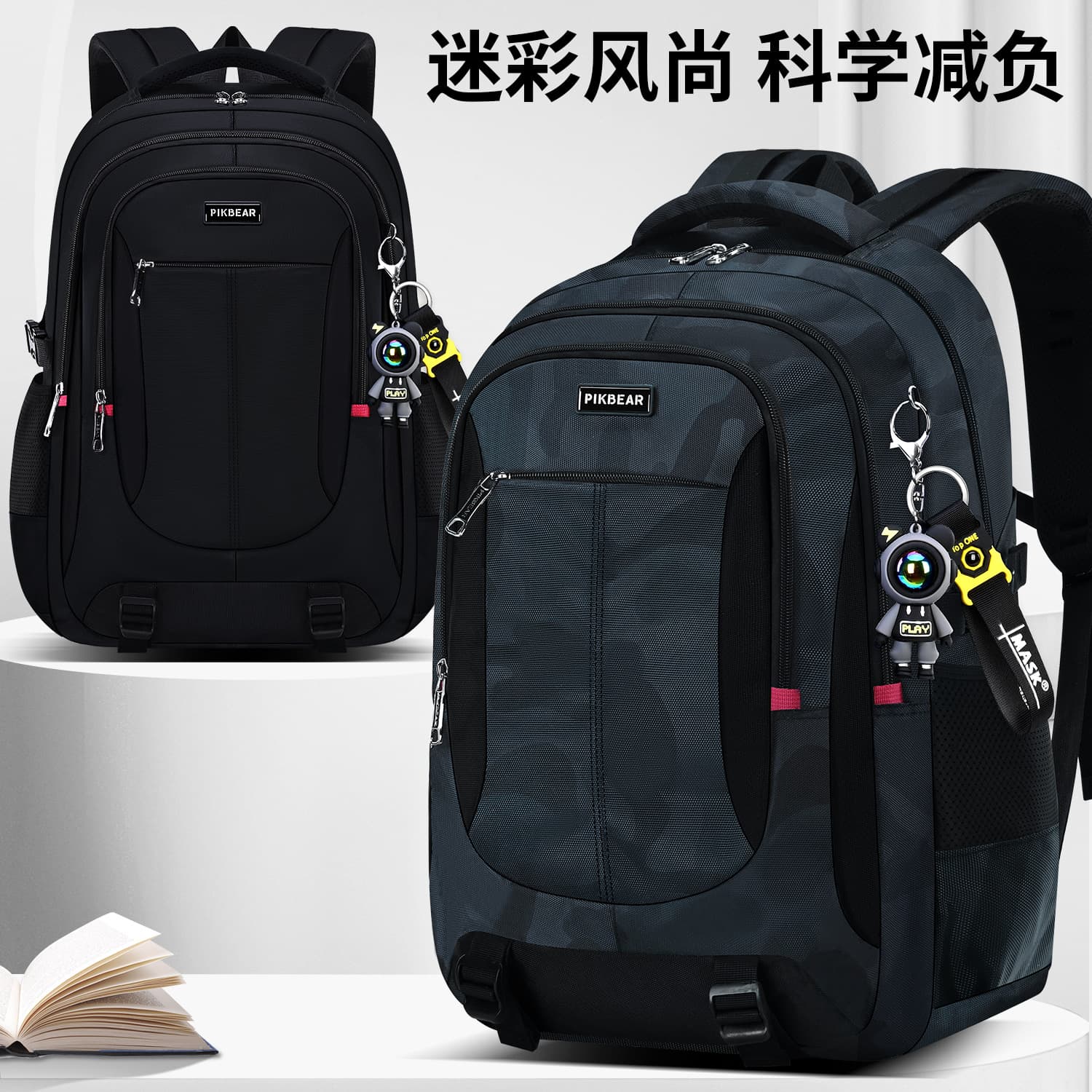 2025 New Middle School Student Backpack for Boys, High School Students, Large Capacity, Lightweight, Ergonomic, Shoulder Relief