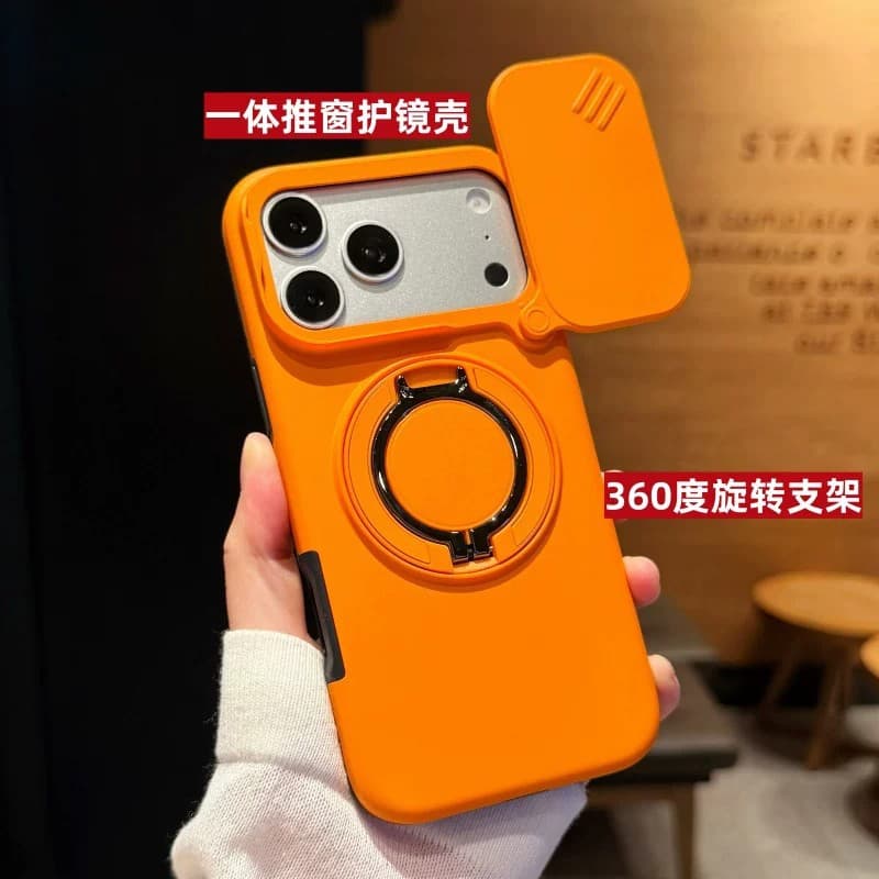 New model suitable for Apple 18ProMax push window lens mobile phone case iPhone17pro ring magnetic suction bracket protection