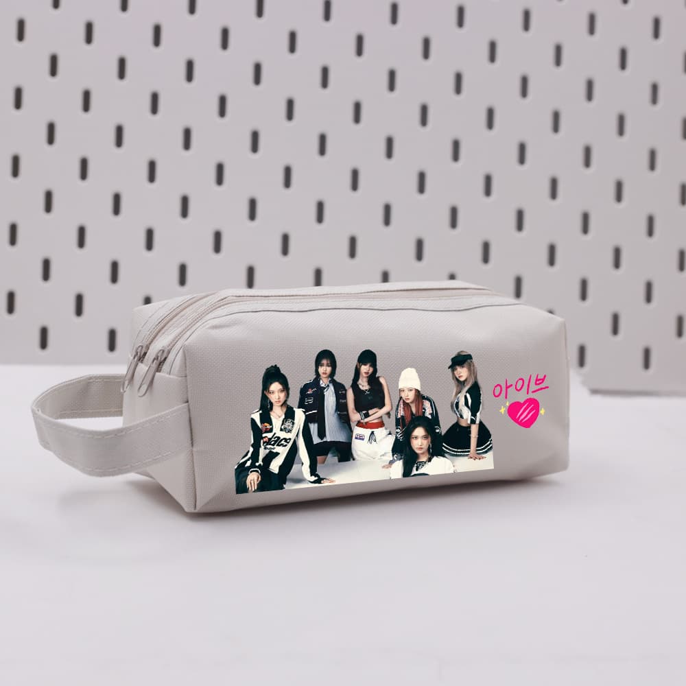 Korean Girl Group IVE Style Merchandise Wonyoung Leeseo Gaeul Liz Pencil Case Large Capacity BD04